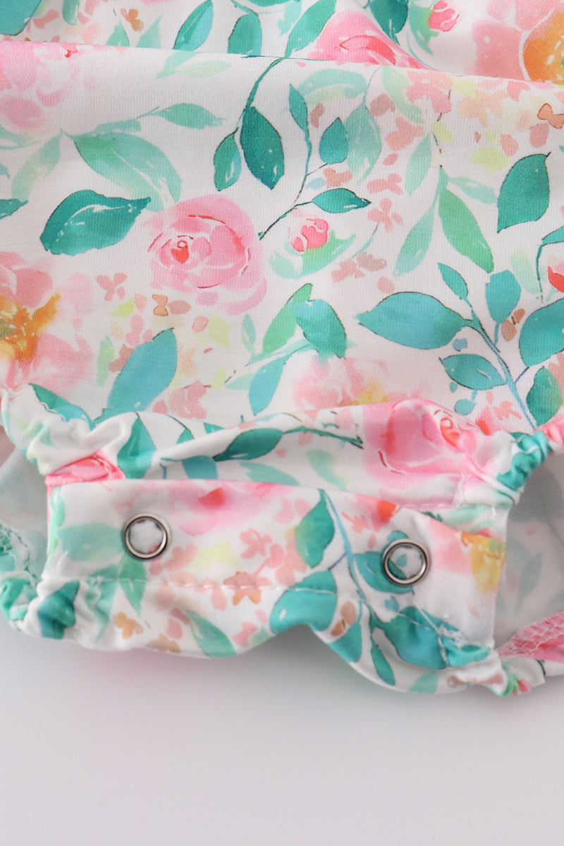 Pastel petal charm rose embroidery girl bubble - Ella Jane Lifestyle Boutique