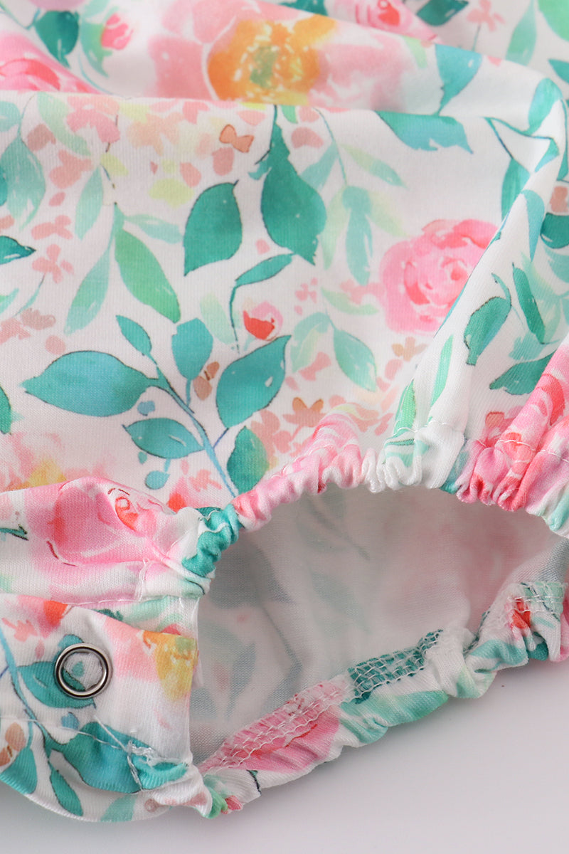 Pastel petal charm rose embroidery girl bubble - Ella Jane Lifestyle Boutique
