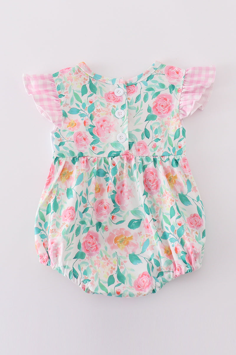 Pastel petal charm rose embroidery girl bubble - Ella Jane Lifestyle Boutique