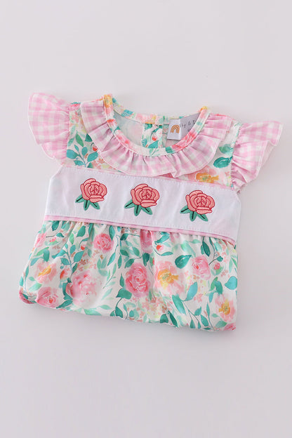 Pastel petal charm rose embroidery girl bubble - Ella Jane Lifestyle Boutique
