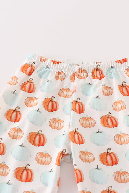 Pumkin print girl pajamas set - Ella Jane Lifestyle Boutique