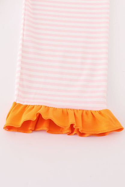 Pink stripe pumpkin applique girl set - Ella Jane Lifestyle Boutique