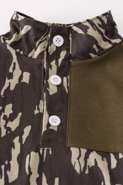 Camouflage print pants set