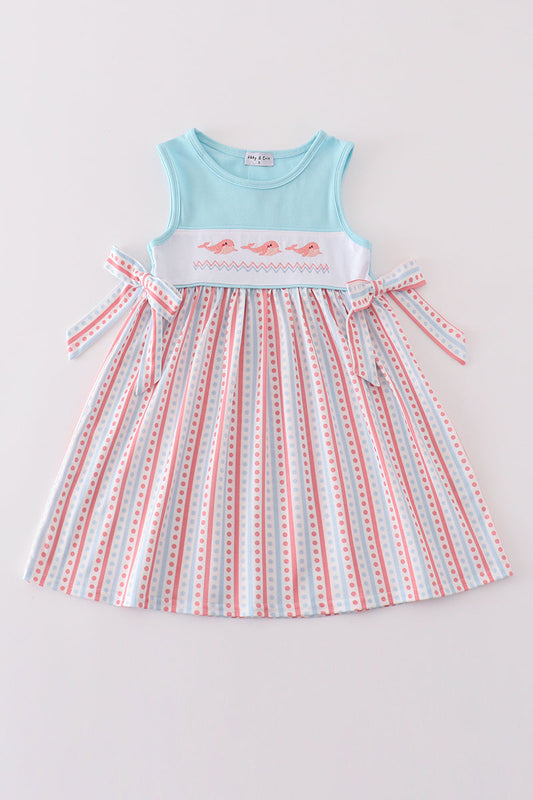 Blue whale embroidery girl dress - Ella Jane Lifestyle Boutique