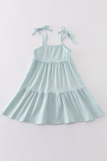 Blue tiered strap girl dress - Ella Jane Lifestyle Boutique