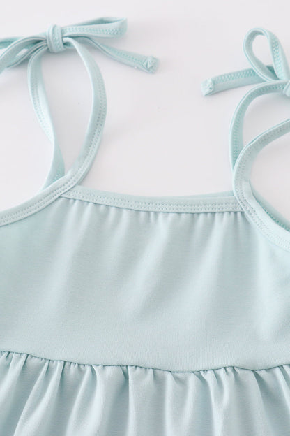 Blue tiered strap girl dress - Ella Jane Lifestyle Boutique