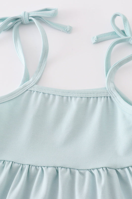 Blue tiered strap girl dress - Ella Jane Lifestyle Boutique