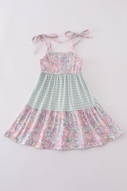 Garden gingham mom&me tiered dress - Ella Jane Lifestyle Boutique