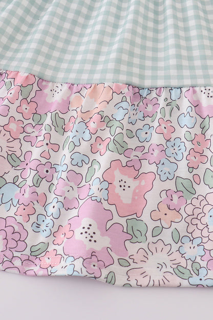 Garden gingham mom&me tiered dress - Ella Jane Lifestyle Boutique