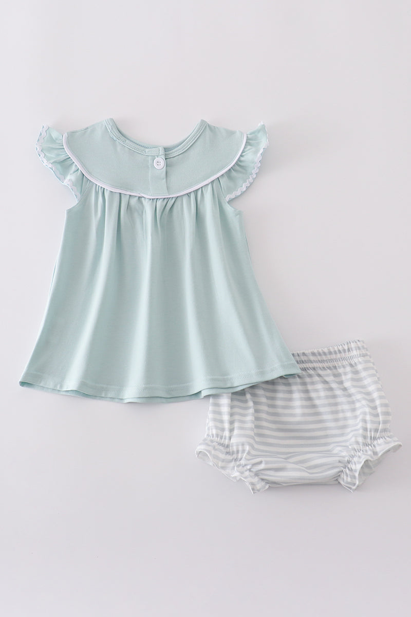 Blue cross embroidery bloomer set - Ella Jane Lifestyle Boutique