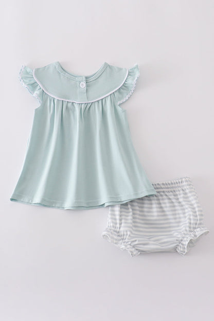 Blue cross embroidery bloomer set - Ella Jane Lifestyle Boutique