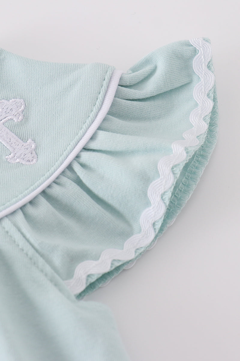 Blue cross embroidery bloomer set - Ella Jane Lifestyle Boutique