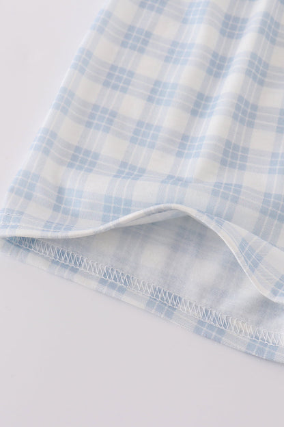 Blue plaid he is risen embroidery  set - Ella Jane Lifestyle Boutique