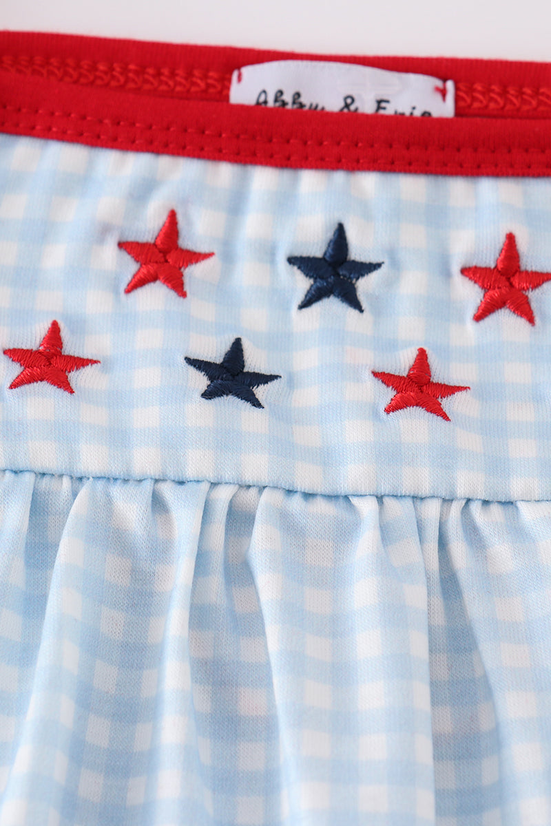 Gingham star embroidery bloomer set - Ella Jane Lifestyle Boutique