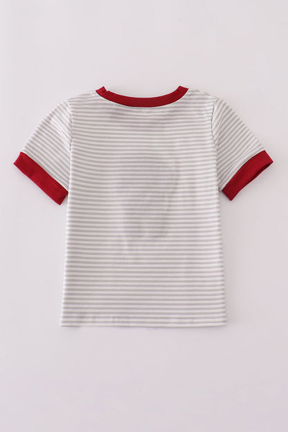 Alabama polka dot elephant french knot stripe boy top