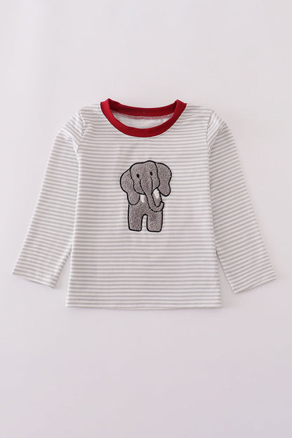 Alabama Polka Dot Elephant French Knot Boy Top