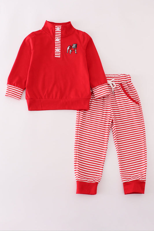 Georgia embroidery stripe pants set