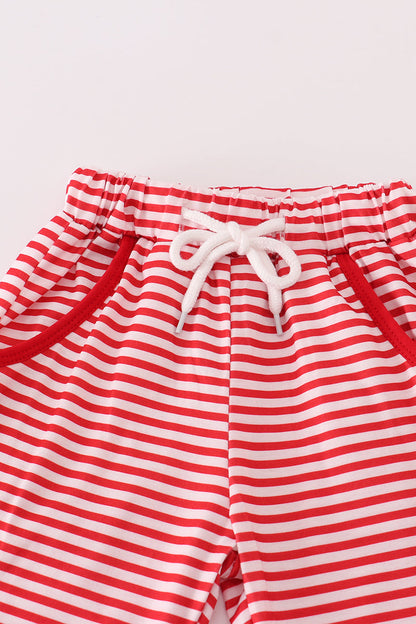 Georgia embroidery stripe pants set