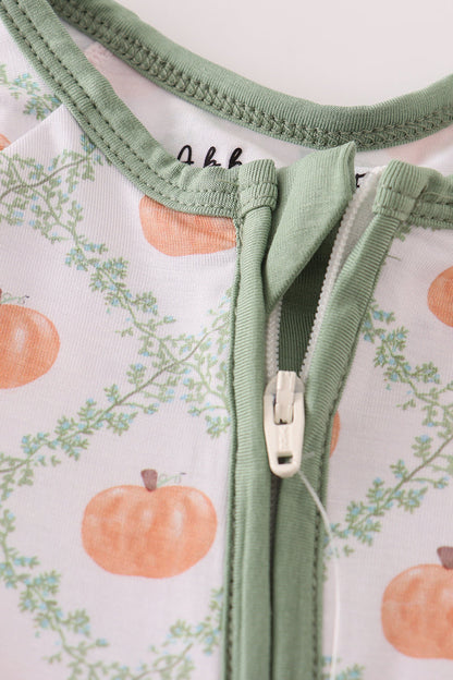 Green pumpkin bamboo romper
