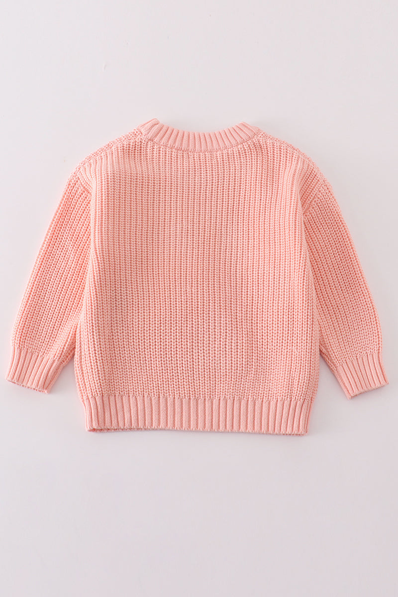 Pink floral hand-embroidery jumper sweater - Ella Jane Lifestyle Boutique