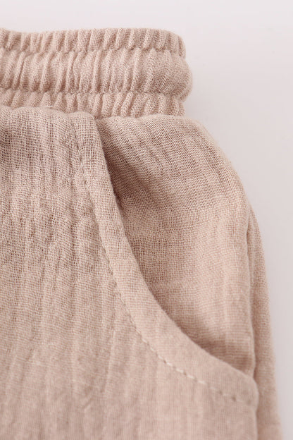 Premium Beige muslin boy shorts set - Ella Jane Lifestyle Boutique