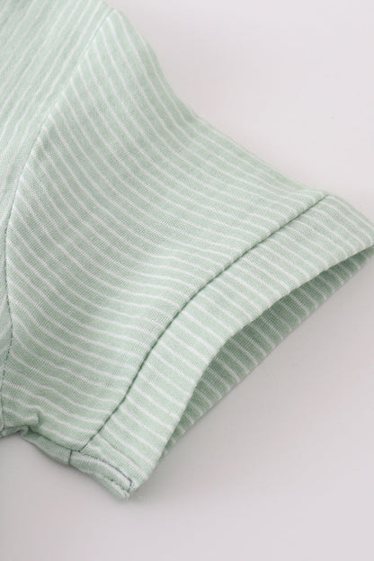 Premium Sage muslin stripe boy shorts set - Ella Jane Lifestyle Boutique