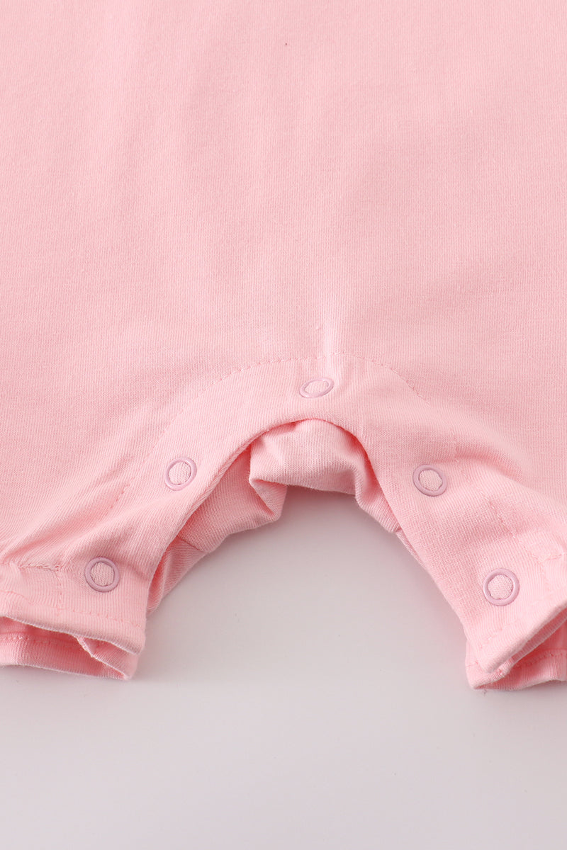 Pink truck pumpkin embroidery girl romper - Ella Jane Lifestyle Boutique