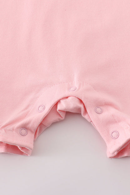 Pink truck pumpkin embroidery girl romper - Ella Jane Lifestyle Boutique