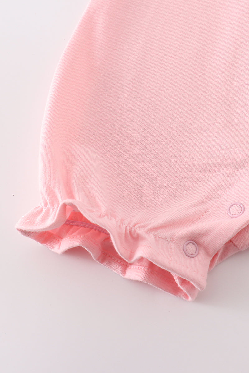 Pink truck pumpkin embroidery girl romper - Ella Jane Lifestyle Boutique