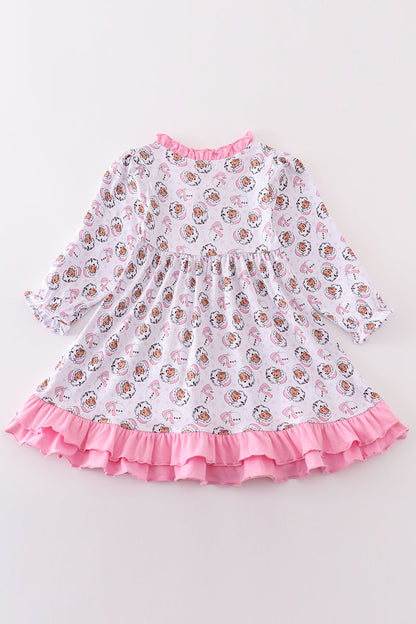 Premium pink christmas santa claus print girl pajama gown - Ella Jane Lifestyle Boutique