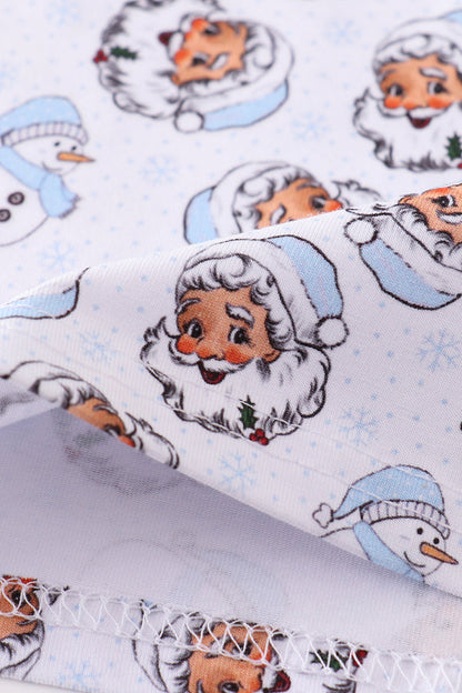 Premium blue christmas santa claus print boy pajama set - Ella Jane Lifestyle Boutique