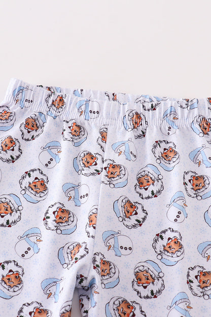 Premium blue christmas santa claus print boy pajama set - Ella Jane Lifestyle Boutique