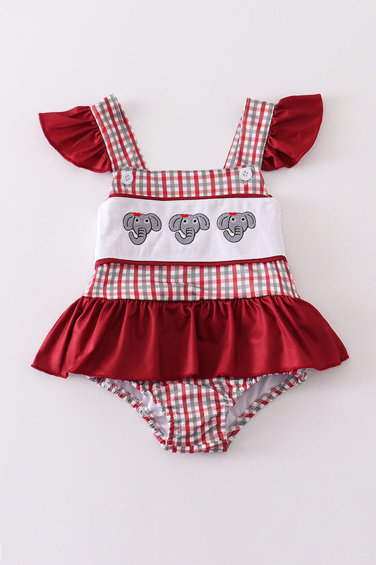 Alabama elephant embroidery girl one-piece swimsuit - Ella Jane Lifestyle Boutique