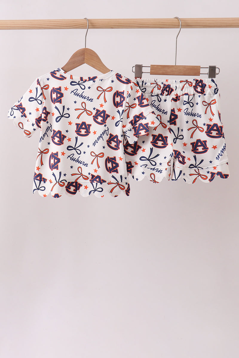 Auburn Scalloped Shorts Girls Set