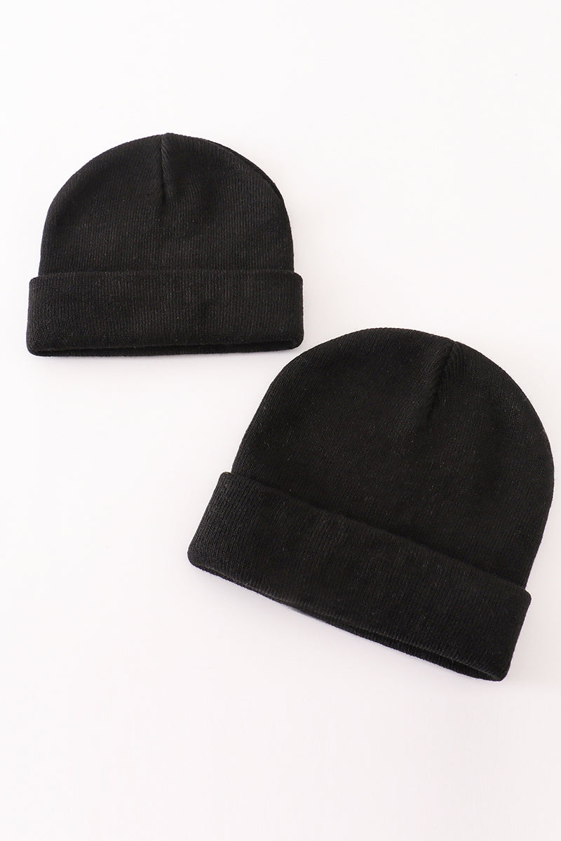 Black ribbed basic knit beanie - Ella Jane Lifestyle Boutique