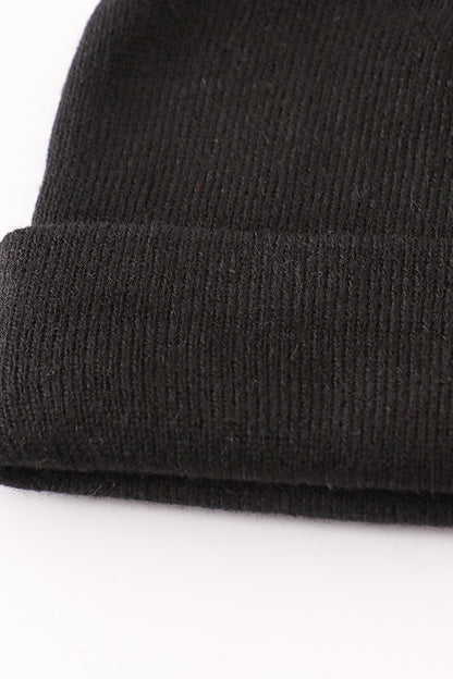 Black ribbed basic knit beanie - Ella Jane Lifestyle Boutique