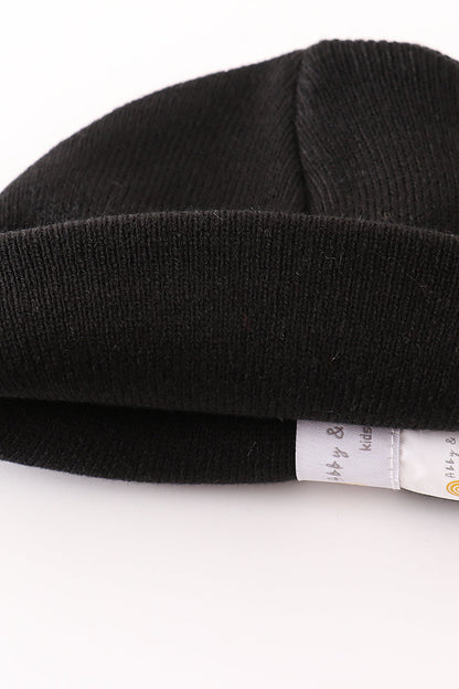 Black ribbed basic knit beanie - Ella Jane Lifestyle Boutique