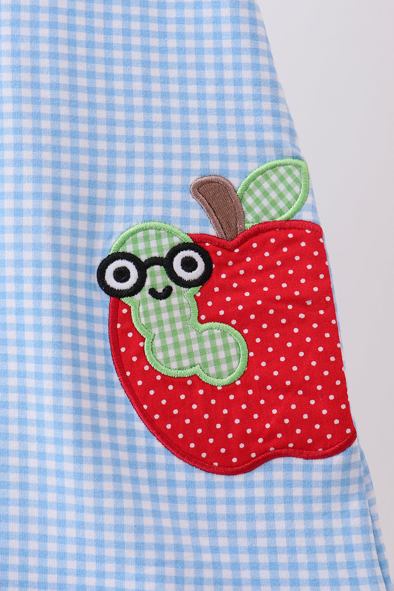 Blue Apple Scalloped Girls Dress