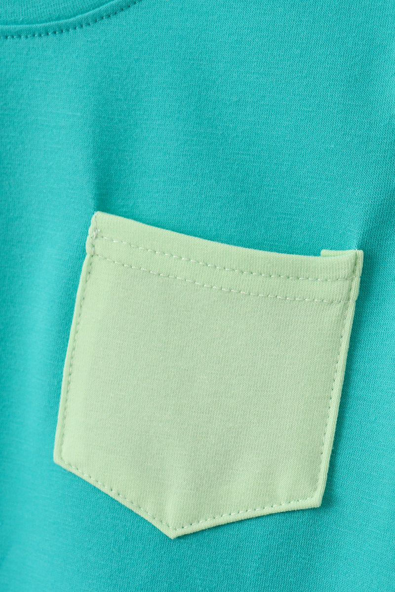 Blue Colorblock Knit Boys Set