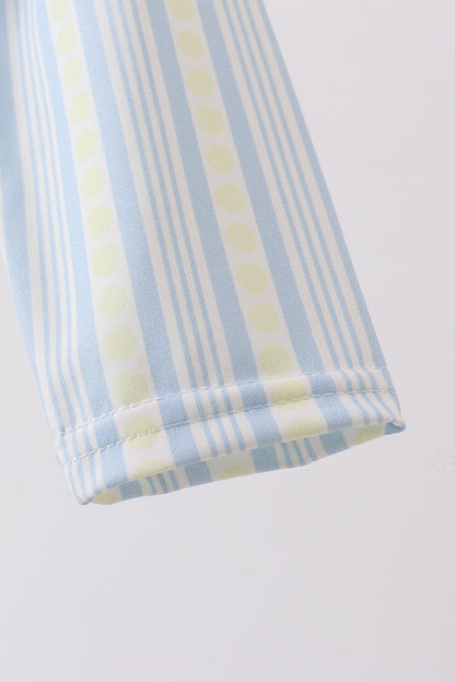 Blue Shark Applique Stripe Baby Boy Swimsuit