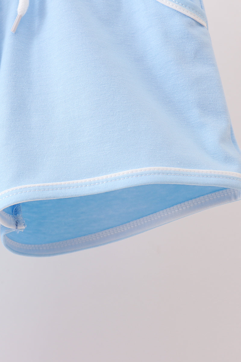 Blue Stripe Apple Book Appliqué Boys Set