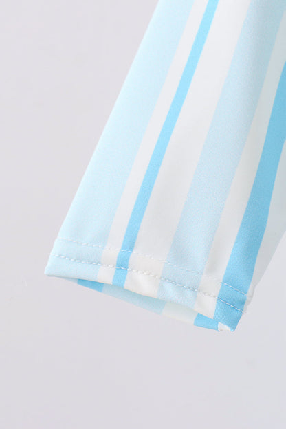 Blue Stripe One-Piece Baby Boy Swimsuit