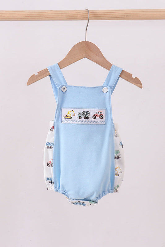 Blue car embroidery baby bubble