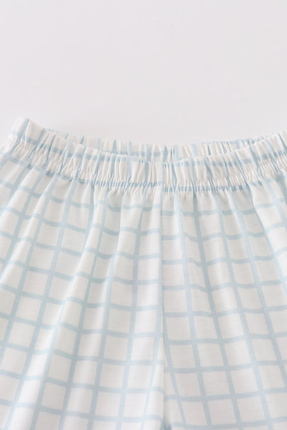 Blue checkered strap girl set - Ella Jane Lifestyle Boutique