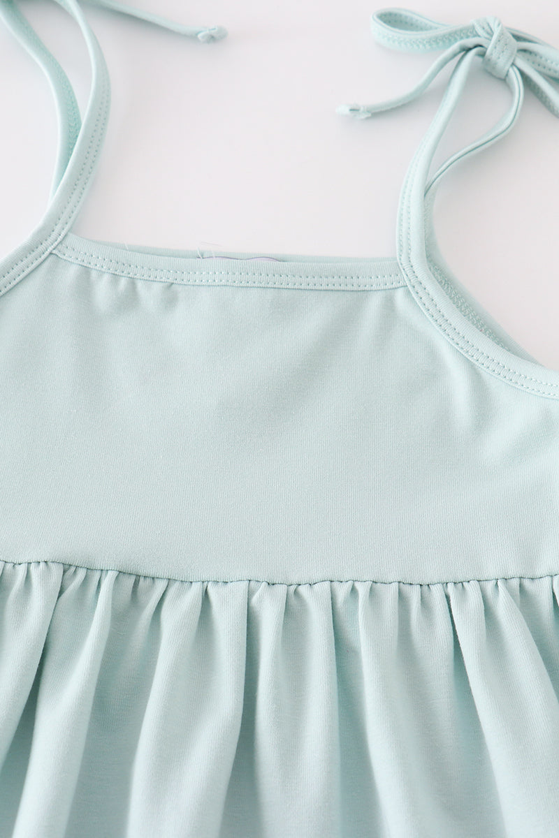 Blue checkered strap girl set - Ella Jane Lifestyle Boutique