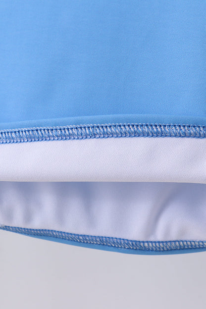 Blue crab embroidery stripe shorts boy swimsuit