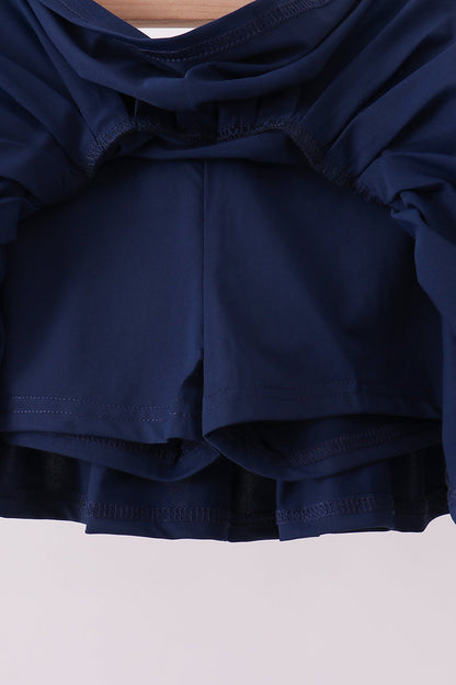 Falda pantalón plisada azul para niña