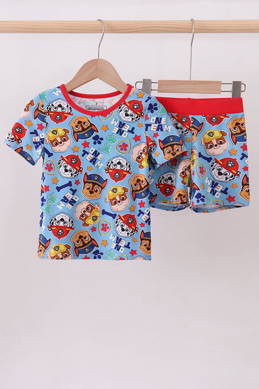 Conjunto de pijama de bambú con personaje azul