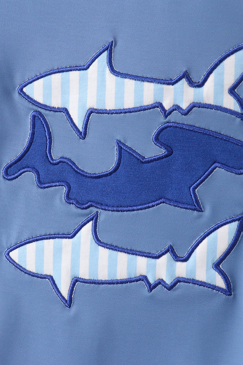 Blue shark boy's 2pc swimsuit