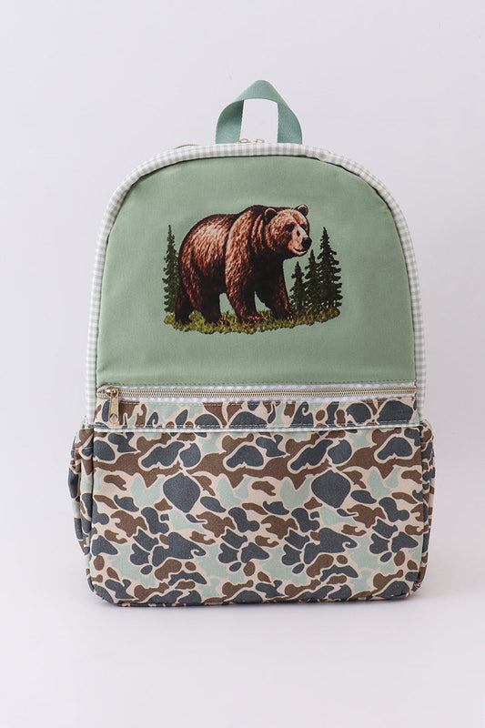 Mochila con estampado de oso de camuflaje